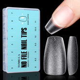 TOMICCA bords d’ongles coffin doux dans la boîte, pratique pour une manucure rapide.