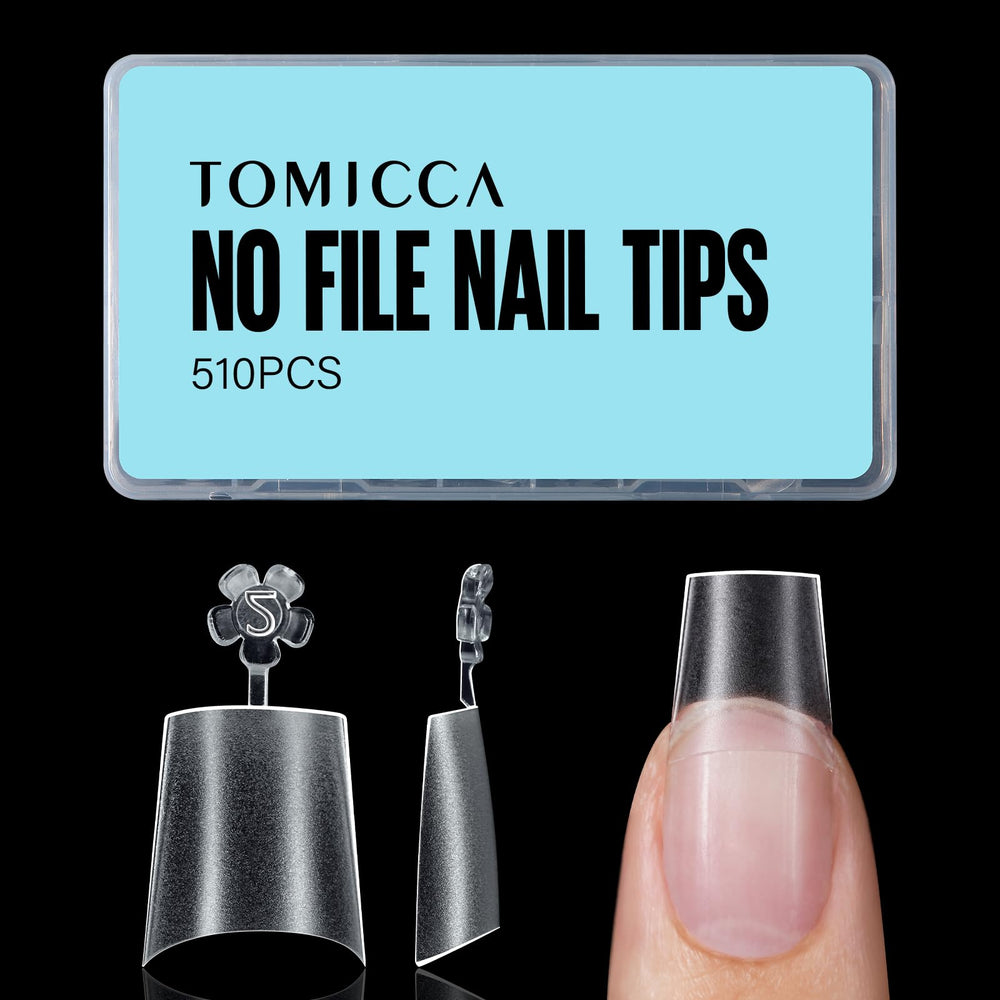TOMICCA court coffin ongle-tip: adhérence rapide et fini mat pour une application facile.