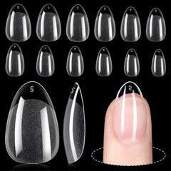 Ongles amandes courtes TOMICCA, 192 pièces, pose rapide et réglage précis.