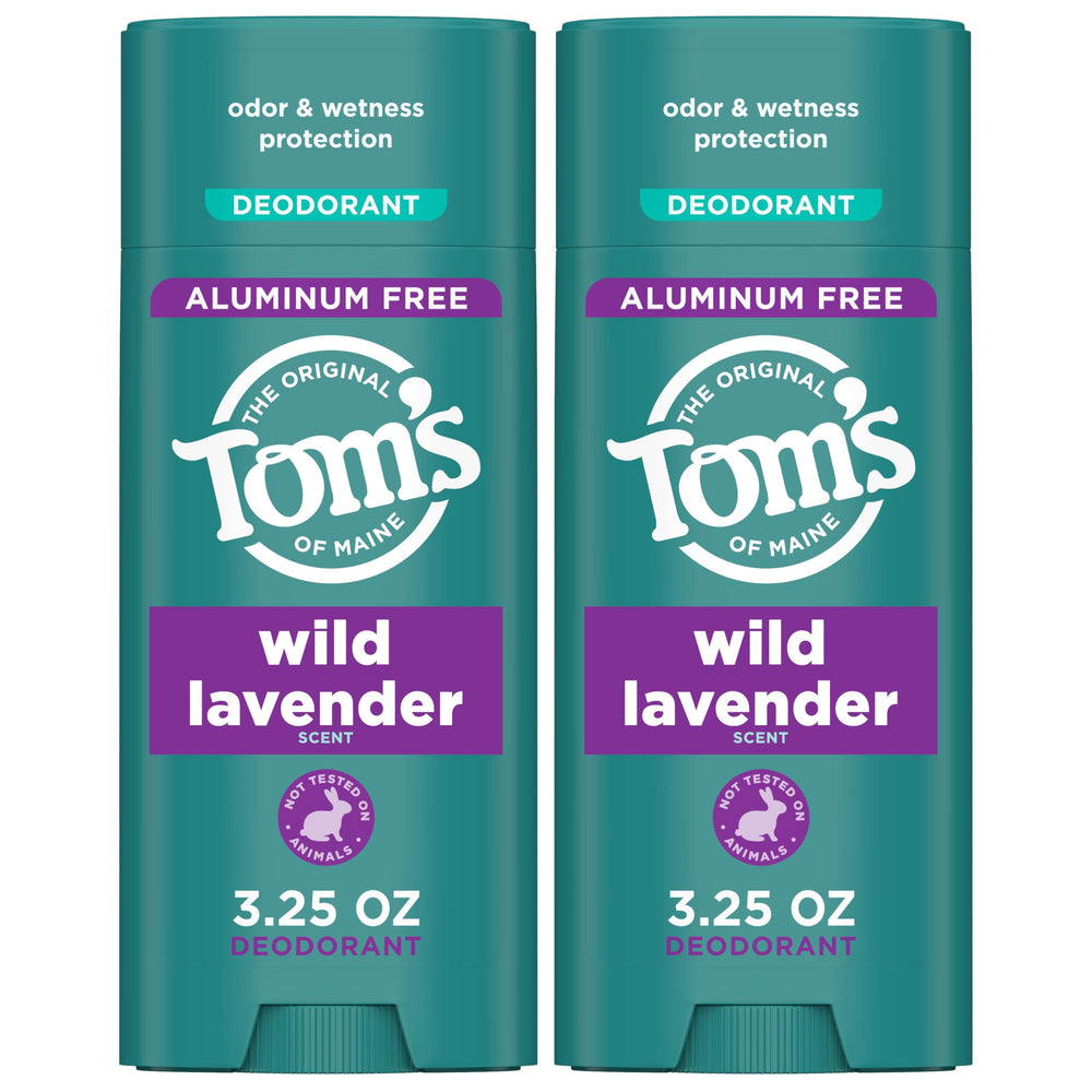 Tom’s of Maine baton-deodorant lavande-sauvage, parfum frais et protection longue durée.