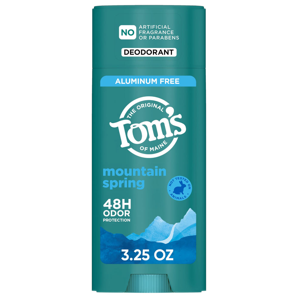 Tom’s of Maine Mountain Spring bâton-deodorant en action, protection longue durée.
