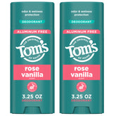 Tom's of Maine barre-déodorante Rose Vanille prête pour une fraîcheur longue durée.