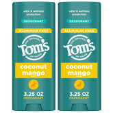 Tom's of Maine Coconut Mango déodorant stick, glisse douce et application confortable.