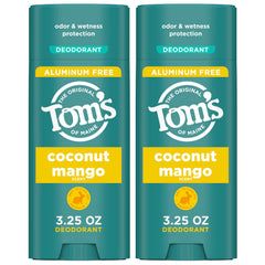 Tom's of Maine Coconut Mango déodorant stick, glisse douce et application confortable.