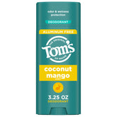 Tom's of Maine Déodorant Coco Mangue en stick, fraîcheur naturelle et parfum tropical.