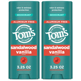 Tom's of Maine déodorant Santal Vanille en stick pour une fraîcheur durable.