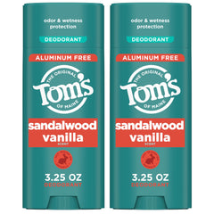 Tom's of Maine déodorant Santal Vanille en stick pour une fraîcheur durable.