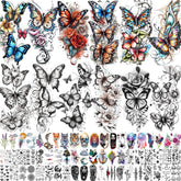 Toneoldshu papillons aquarelle tatouages temporaires pour une allure chic et lumineuse.