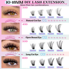 TOOCHUNAG amas d’extensions cils 30D-40D pour un look léger et quotidien.
