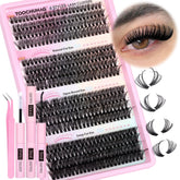 TOOCHUNAG ensemble extensions cils 384pcs pour un regard personnalisable à domicile.