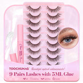 TOOCHUNAG kit cils naturels 12 mm pour regard discret et lumineux