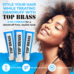 Top Brass – texture crème sans huile pour coiffage facile sans résidu.