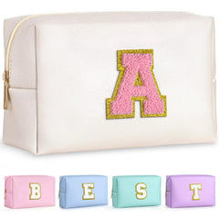 TOPEAST sac maquillage initial personnalisé avec patch doré