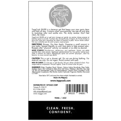 ToppCock Gel Hygiène Argenté – texture gel légère qui sèche rapidement sans collant.