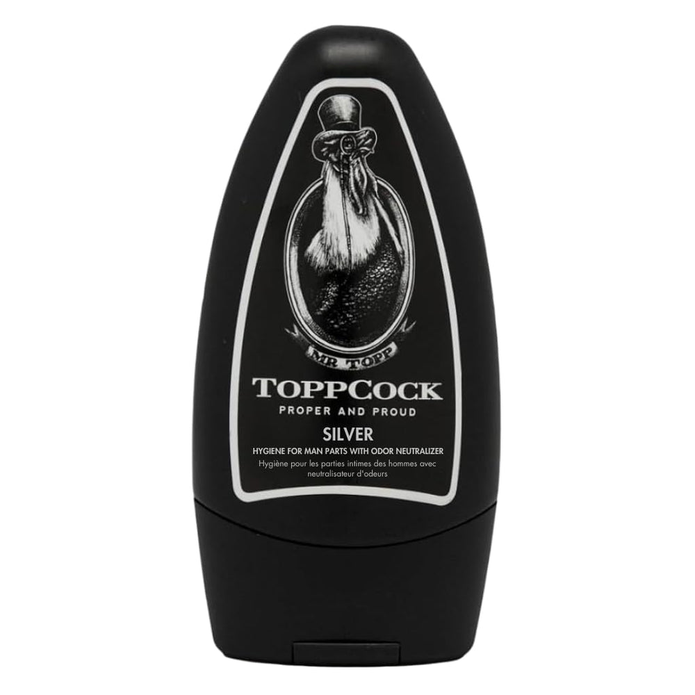 TOPPCOCK gel argenté bouteille pour l hygiène masculine, fraîcheur durable
