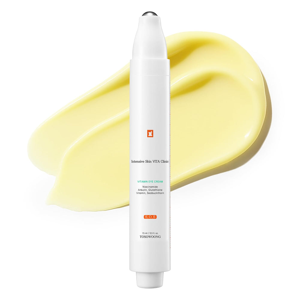 Crème yeux TOSOWOONG Vita Clinic avec roll-on, application précise pour réduire les ridules.