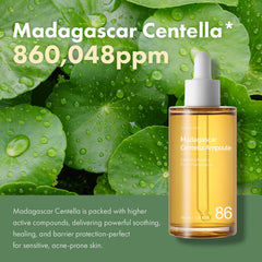 TOSOWOONG Centella 86% - sérum sur peau, texture légère qui apaise.