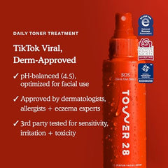 Tower 28 SOS Daily Rescue soin peau sensible, formulé pour irritations.