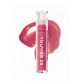 Tower 28 ShineOn Lip Jelly Rosy Pink texture laitée hydratante.