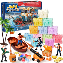 Toylink bombe bain coffres trésor prête à révéler un jouet surprise.