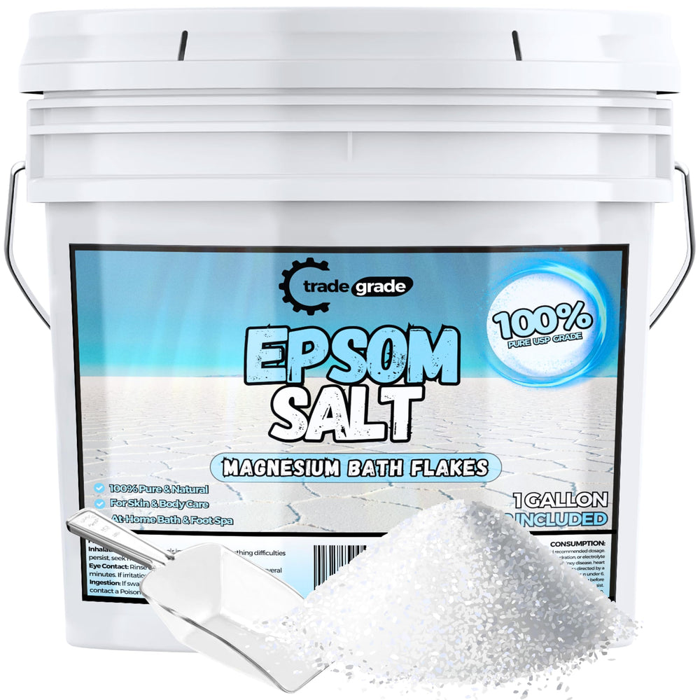 Trade Grade Sels Epsom – bain-relaxant, trempage rafraîchissant pour détente musculaire.