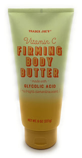 Trader Joe's Crème Corps Vitamine C avec Acide Glycolique, emballage 8oz, hydratation ciblée.