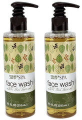 Trader Joe's Spa Face Wash: bouteille huile-arbre-a-the, nettoie en douceur la peau.