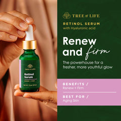 Tree of Life Beauty sérum retinol hyaluronique – absorption rapide pour une hydratation durable.