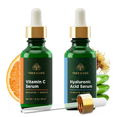 Sérum vitamine C Tree of Life en bouteille, illuminateur et uniformisant le teint.
