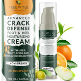 Tree to Tub crème-pieds bouteille: hydratation durable sans gras pour pieds secs.
