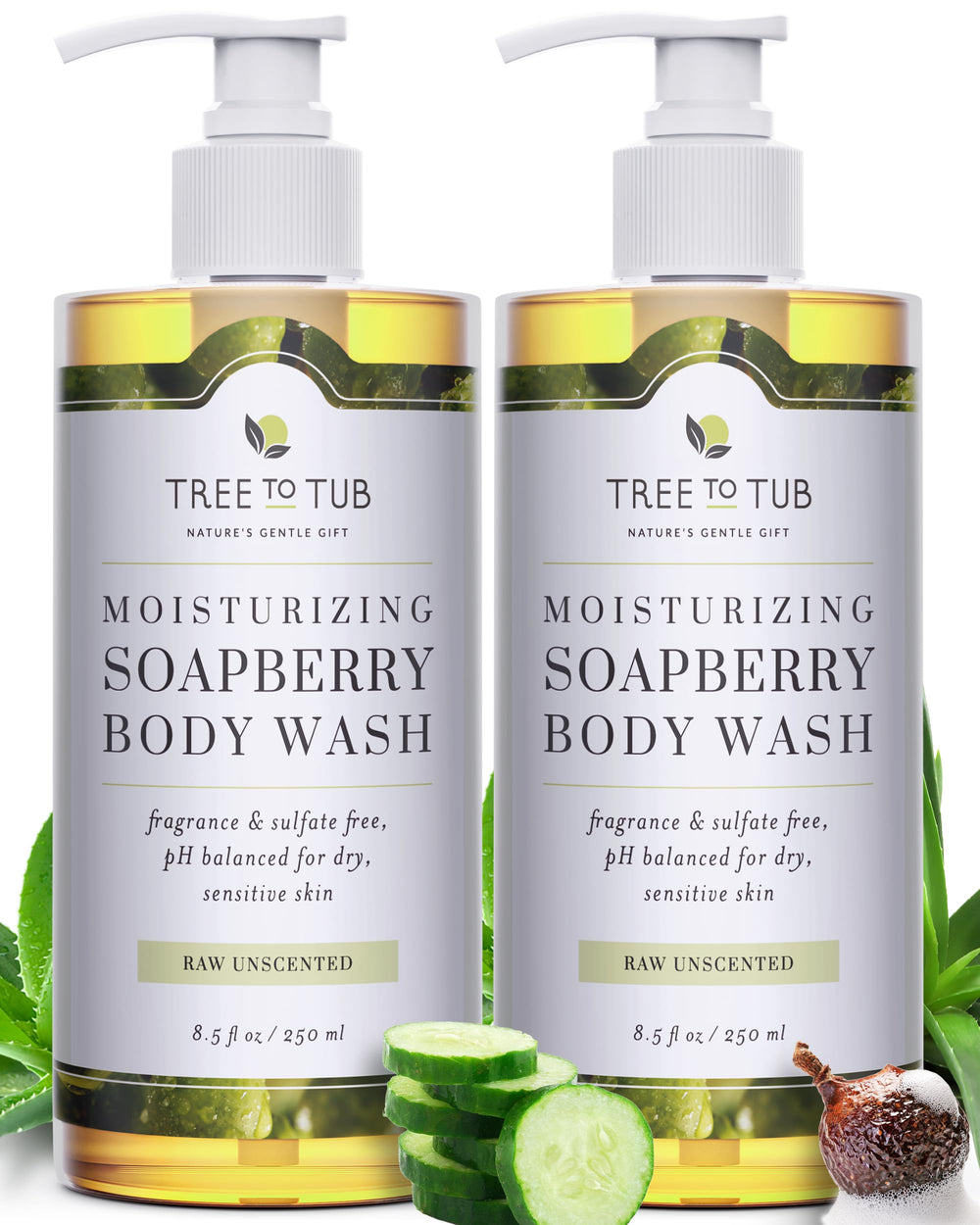 Tree to Tub Douche sans senteur — bouteille soignée et hydratation douce.