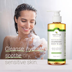 Tree to Tub gel douche menthe, mousse-crème hydratante pour peau sèche.