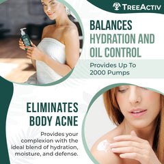 TreeActiv lotion antiacné fesses, texture légère et parfum frais.