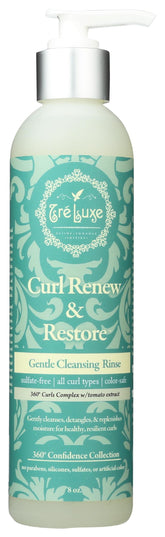 Rinçage doux Treluxe pour boucles renouvelées et démêlage facilité.