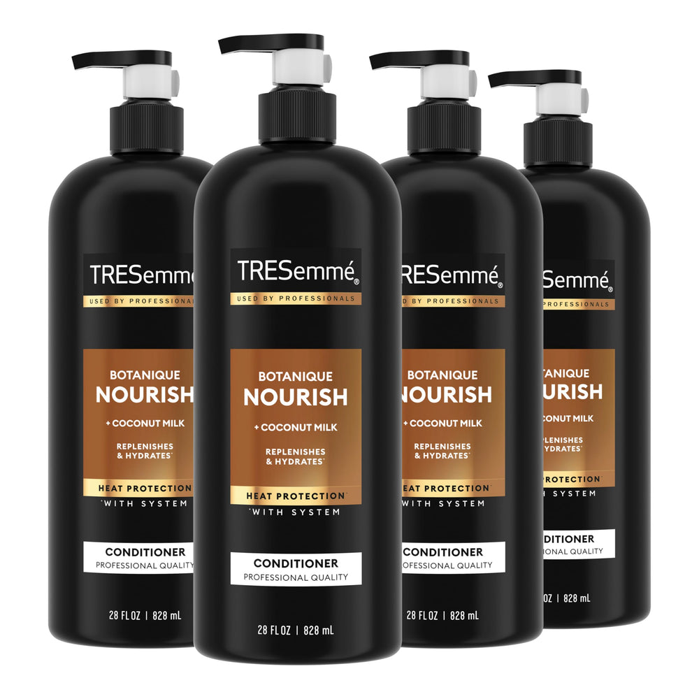 Lot de 4 après-shampooings Botanique Nourish de TRESemmé, hydratation et douceur.
