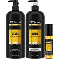 TRESemmé Lamellar Gloss Shampoo bouteille pour brillance durable.