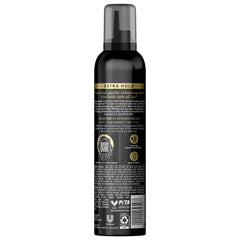 Tresemme mousse-coiffage-extra-hold – flacon en gros plan pour fixation durable.