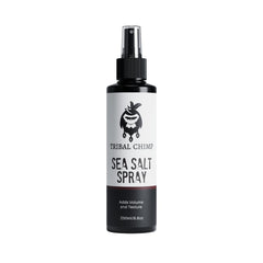 Tribal Chimp Sea Salt Spray bottle for men offers beachy texture.