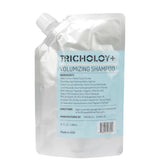 Tricholoy+ Shampoing volumisant, bouteille visible, racines relevées pour cheveux fins.