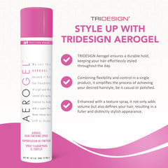 TRIDESIGN Aerogel Hairspray, prise en main facile pour un contrôle flexible.