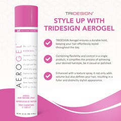 TRIDESIGN Aerogel offre une tenue ferme sans lourdeur adaptée à tous types de cheveux.