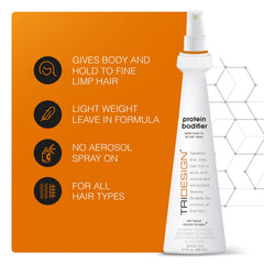 TRIDESIGN Protein Bodifier pump for easy, controlled application and lightweight volume.