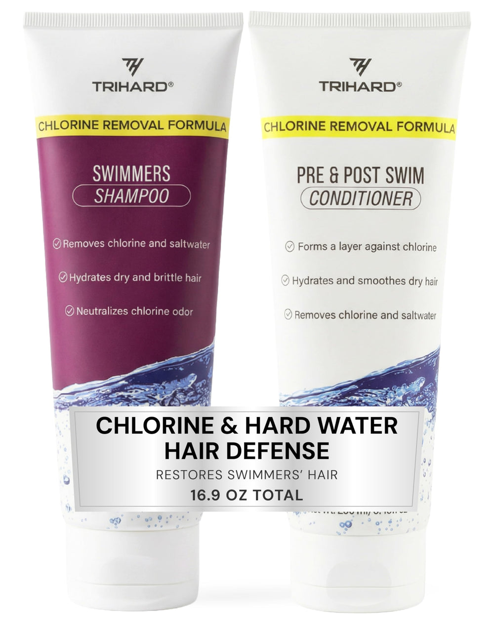Bouteille TRIHARD Chlorine Defense montrant la protection post-nage