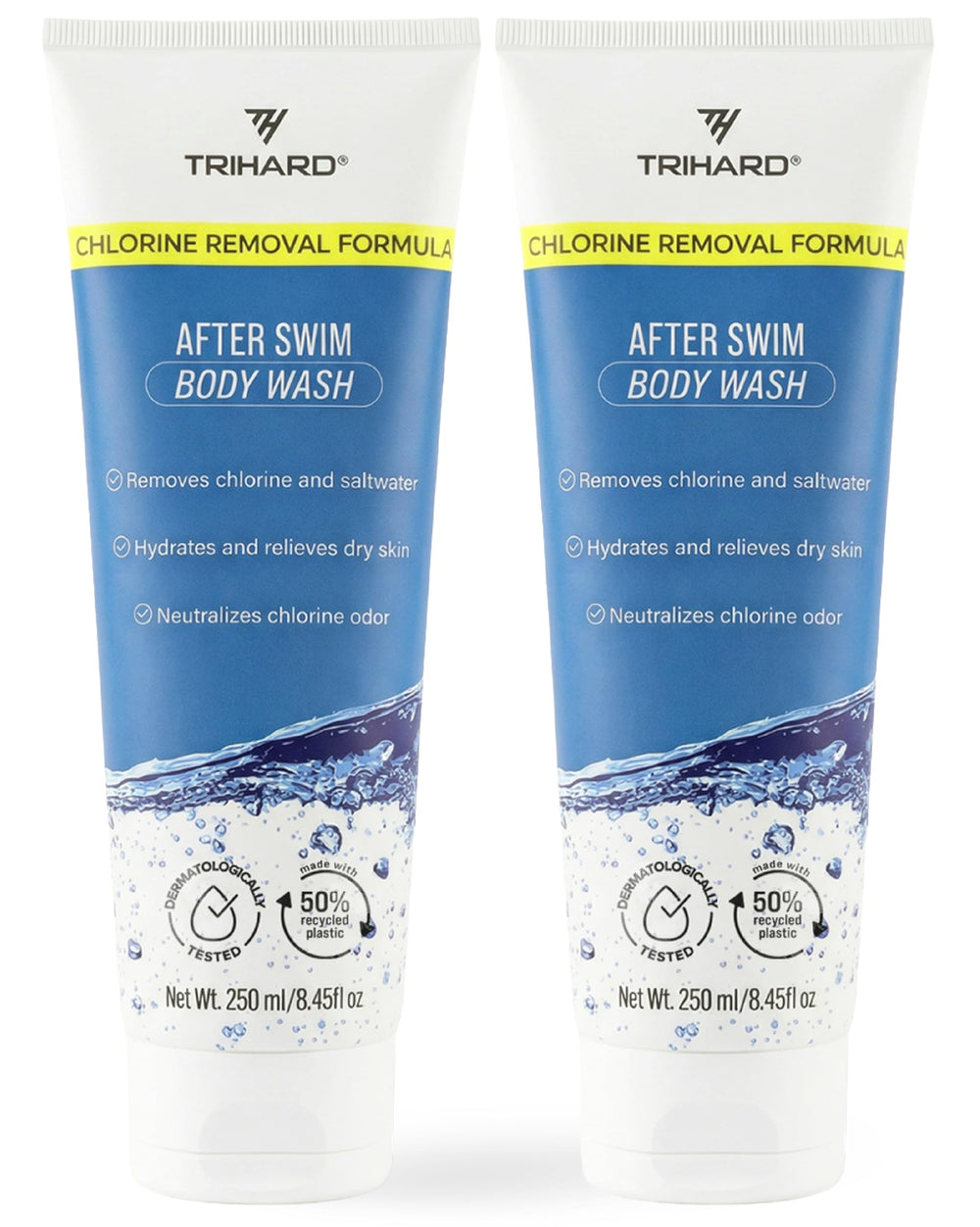 TriHard gel douche après-nage, protection du chlore et hydratation.