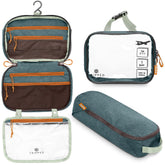 TRIPPED Trousse de toilette suspendue prête pour le voyage.
