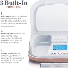 Écran LCD Trophy Skin MicrodermMD facilitant le suivi des réglages et modes.