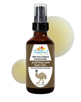 Tropical Holistic Emu Oil bottle with pump for easy, mess-free application.