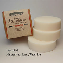 Emballage en papier minimaliste Troutcreeksoaps, option éco-responsable.