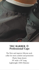 Cape TRU BARBER antistatique et hydrofuge, éclaboussures maîtrisées.