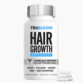 Capsules Tru Bloom visibles promettant un soutien potentiel à la croissance capillaire.